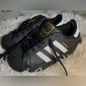 Adidas Kids Superstar Black and White Sneakers size 12K
